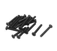 sourcing map Tornillos de cabeza plana avellanado hexagonal M4 x 35mm métricas 20 pcs negro