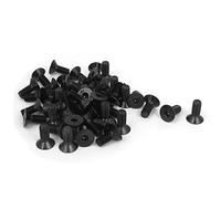 sourcing map Tornillos de cabeza plana avellanado hexagonal métricas 50pcs negro M5 x 12mm