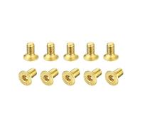 sourcing map Tornillos de cabeza plana, M2.5-0.45 x 5 mm, tornillos de sujeción de transmisión hexagonal internos de latón, 50 unidades