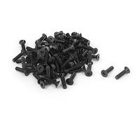 sourcing map Tornillos de cabeza plana M3 x 12mm avellanado hexagonal métricas negro 100PCS