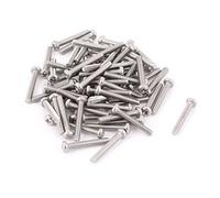 sourcing map Tornillos de cabeza redonda Phillips de acero inoxidable 304 M2.5 x 16 mm Perno 60 piezas