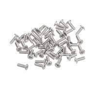 sourcing map Tornillos de Cabeza Redonda Plana M1,4-0,3x4mm 100uds, Tornillos de Máquina de Accionamiento Phillips de Acero Inoxidable 304, Sujetador de Hardware para Conexión de Muebles