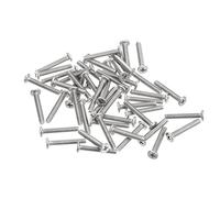 sourcing map Tornillos de Cabeza Redonda Plana M1,6-0,35x10mm 100uds, Tornillos de Máquina de Accionamiento Phillips de Acero Inoxidable 304, Sujetador de Hardware para Conexión de Muebles