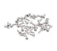 sourcing map Tornillos de Cabeza Redonda Plana M1,6-0,35x4mm 100uds, Tornillos de Máquina de Accionamiento Phillips de Acero Inoxidable 304, Sujetador de Hardware para Conexión de Muebles