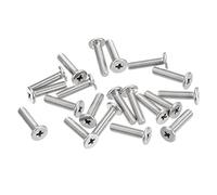 sourcing map Tornillos de Cabeza Redonda Plana M3-0,5x12mm 50uds, Tornillos de Máquina de Accionamiento Phillips de Acero Inoxidable 304, Sujetador de Hardware para Conexión de Muebles