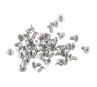 sourcing map Tornillos de Cabeza Redonda Plana M3-0,5x5mm 50uds, Tornillos de Máquina de Accionamiento Phillips de Acero Inoxidable 304, Sujetador de Hardware para Conexión de Muebles
