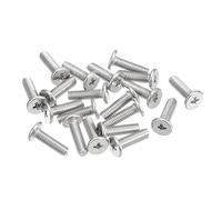 sourcing map Tornillos de Cabeza Redonda Plana M5-0,5x10mm 20uds, Tornillos de Máquina de Accionamiento Phillips de Acero Inoxidable 304, Sujetador de Hardware para Conexión de Muebles
