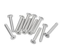 sourcing map Tornillos de Cabeza Redonda Plana M5-0,8x30mm 12uds, Tornillos de Máquina de Accionamiento Phillips de Acero Inoxidable 304, Sujetador de Hardware para Conexión de Muebles