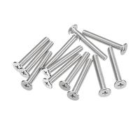 sourcing map Tornillos de Cabeza Redonda Plana M5-0,8x35mm 12uds, Tornillos de Máquina de Accionamiento Phillips de Acero Inoxidable 304, Sujetador de Hardware para Conexión de Muebles