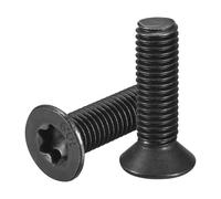 sourcing map Tornillos de cabeza Torx plana M10-1.5 x 35 mm, 10 piezas de acero al carbono de grado 10.9 avellanado Torx antirrobo, acabado de óxido negro, rosca completa