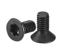 sourcing map Tornillos de cabeza Torx plana M2-0,4 x 4 mm, 50 piezas de acero al carbono de grado 10,9 avellanado Torx antirrobo, acabado de óxido negro, rosca completa