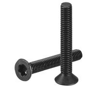 sourcing map Tornillos de cabeza Torx plana M2.5-0.45 x 16 mm, 50 piezas de acero al carbono de grado 10.9 avellanado Torx antirrobo, acabado de óxido negro, rosca completa