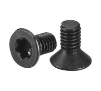 sourcing map Tornillos de cabeza Torx plana M2.5-0.45 x 4 mm, 50 piezas de acero al carbono de grado 10.9 avellanado Torx antirrobo, acabado de óxido negro, rosca completa