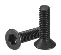 sourcing map Tornillos de cabeza Torx plana M3-0.5 x 10 mm, 20 piezas de acero al carbono de grado 10.9 avellanado Torx antirrobo, acabado de óxido negro, rosca completa