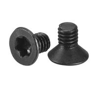 sourcing map Tornillos de cabeza Torx plana M3-0.5 x 4 mm, 20 piezas de acero al carbono de grado 10.9 avellanado Torx antirrobo, acabado de óxido negro, rosca completa