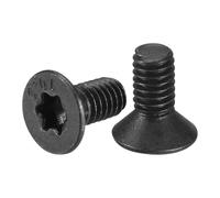 sourcing map Tornillos de cabeza Torx plana M4-0.7 x 8 mm, 100 piezas de acero al carbono de grado 10.9 avellanado Torx antirrobo, acabado de óxido negro, rosca completa
