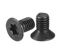 sourcing map Tornillos de cabeza Torx plana M5-0,8 x 8 mm, 50 piezas de acero al carbono de grado 10,9 avellanado Torx antirrobo, acabado de óxido negro, rosca completa
