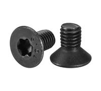 sourcing map Tornillos de cabeza Torx plana M8-1,25 x 12 mm, 12 piezas de acero al carbono de grado 10,9 avellanado Torx antirrobo, acabado de óxido negro, rosca completa