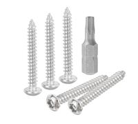 sourcing map Tornillos de chapa de seguridad Torx de cabeza de botón M4 x 30 mm, 20 tornillos autorroscantes de acero inoxidable 304 resistentes a manipulaciones, tornillos antirrobo para madera con