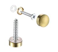 sourcing map Tornillos de Espejo, 10 mm/0,39", 12 Piezas Sujetadores de Tapa Decorativa Cubierta Clavos Pulido Tono Dorado Acero Inoxidable 304