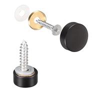 sourcing map Tornillos de espejo, 10 mm, 10 tornillos decorativos de latón para cubrir mesas de espejo, placas de baño, armarios, letreros de vidrio, color negro