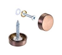 sourcing map Tornillos de Espejo, 16 mm/0,63", 10 Piezas de Sujetadores de Tapa Decorativa, Clavos de Cubierta, trefilado, Acero Inoxidable 304 de Oro Rosa