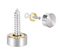 sourcing map Tornillos de Espejos, Tapas Decorativas Cubres Clavos, Acero Inoxidable Pulido 12mm 2uds