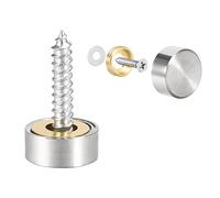 sourcing map Tornillos de Espejos, Tapas Decorativas Cubres Clavos de Acero Inoxidable Cepillado, 10mm 8uds