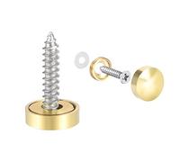 sourcing map Tornillos de Espejos, Tapas Decorativas Cubres Clavos, Dorado Pulido 12mm 4uds