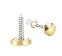 sourcing map Tornillos de Espejos, Tapas Decorativas Cubres Clavos, Dorado Pulido 14mm 4uds