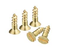 sourcing map Tornillos de latón para madera, 100 unidades M3 x 10 mm, cabeza plana, tornillo autorroscante avellanado para muebles de carpintería