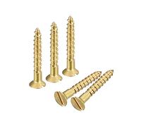 sourcing map Tornillos de Madera de Latón, 60 Piezas M1.6 x 12mm con Cabeza Plana Ranurada para Tornillo Autorroscante Avellanado para Carpintería y Muebles