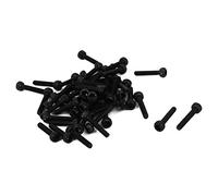 sourcing map Tornillos de máquina de cabeza hueca hexagonal M1.6 x 8 mm, negro, 50 piezas