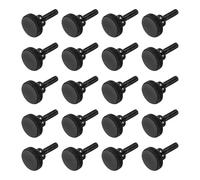 sourcing map Tornillos de pulgar moleteados M3 x 14 mm, tornillos de cabeza plana de acero negro, pernos de cabeza moleteada métricos chapados en zinc con perillas de agarre para el hombro