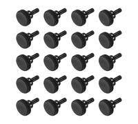 sourcing map Tornillos de pulgar moleteados M3 x 6 mm, tornillos de cabeza plana de acero negro, pernos de cabeza moleteada métricos chapados en zinc con perillas de agarre para el hombro, sujetadores