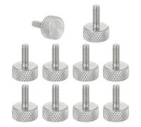 sourcing map Tornillos de pulgar moleteados M3 x 8 mm, tornillos de cabeza plana de acero inoxidable 304, pernos de cabeza moleteada de diamante métrico, perillas de agarre, sujetadores de rosca para