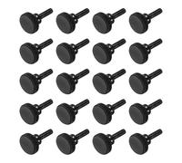 sourcing map Tornillos de pulgar moleteados M3 x 8 mm, tornillos de cabeza plana de acero negro, pernos de cabeza moleteada métricos chapados en zinc con perillas de agarre para el hombro, sujetadores