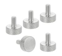 sourcing map Tornillos de pulgar moleteados M4 x 6 mm, tornillos de cabeza plana de acero inoxidable 304, pernos de cabeza moleteada de diamante métrico, perillas de agarre, sujetadores de rosca para