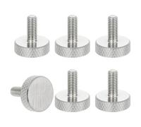 sourcing map Tornillos de pulgar moleteados M5 x 10 mm, tornillos de cabeza plana de acero inoxidable 304, pernos de cabeza moleteada de diamante métrico, perillas de agarre, sujetadores de rosca para