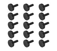 sourcing map Tornillos de pulgar moleteados M5 x 10 mm, tornillos de cabeza plana de acero negro chapados en zinc, pernos de cabeza moleteada, pomos de agarre, sujetadores de rosca para apretar a mano