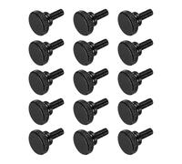 sourcing map Tornillos de pulgar moleteados M5 x 18 mm, tornillos de cabeza plana de acero negro, pernos de cabeza moleteada métricos chapados en zinc con pomos de agarre para el hombro, sujetadores