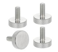 sourcing map Tornillos de pulgar moleteados M5 x 8 mm, tornillos de cabeza plana de acero inoxidable 304, pernos de cabeza moleteada de diamante métrico, perillas de agarre, sujetadores de rosca para