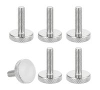 sourcing map Tornillos de pulgar moleteados M6 x 20 mm, tornillos de cabeza plana de acero inoxidable 304, pernos de cabeza moleteada de diamante métrico, perillas de agarre, sujetadores de rosca para