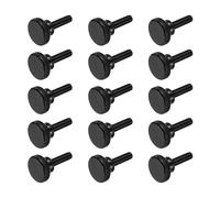 sourcing map Tornillos de pulgar moleteados M6 x 20 mm, tornillos de cabeza plana de acero negro, pernos de cabeza moleteada métricos chapados en zinc con pomos de agarre para el hombro, sujetadores