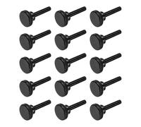 sourcing map Tornillos de pulgar moleteados M6 x 30 mm, tornillos de cabeza plana de acero negro, pernos de cabeza moleteada métricos chapados en zinc con pomos de agarre para el hombro, sujetadores