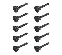 sourcing map Tornillos de pulgar moleteados M8 x 40 mm, tornillos de cabeza plana de acero negro, pernos de cabeza moleteada métricos chapados en zinc con pomos de agarre para el hombro, sujetadores