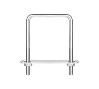 sourcing map Tornillos en U cuadrados, 2 juegos de 67 mm de ancho interior de 110 mm de longitud M8 304 de acero inoxidable U de abrazadera con tuercas y placas, para remolque de barco