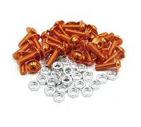 sourcing map Tornillos M6X20Mm Naranja 30Pcs Aleación Aluminio para Coche