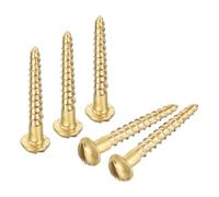 sourcing map Tornillos para madera M1,6 x 12 mm, cabeza redonda ranurada, tornillo autorroscante de cobre para bricolaje, carpintería, industria del hogar, 200 unidades