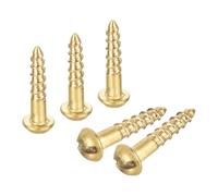 sourcing map Tornillos para madera M1,6 x 9 mm, cabeza redonda ranurada, tornillo autorroscante de cobre para bricolaje, carpintería, industria del hogar, 200 unidades